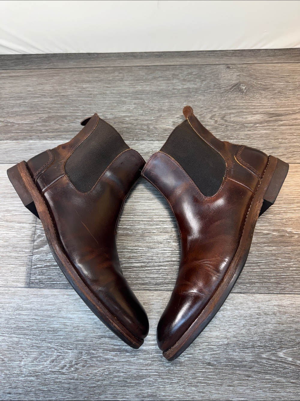 Men's Brown Leather Chelsea Boots Sz 9 (h42) - Picture 2 of 10